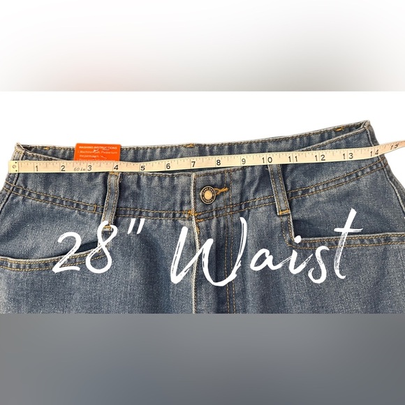 NWT Women’s Baggy Straight Wide Leg Boho Street Wear Jeans Blue Size 12 - Picture 5 of 11